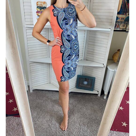 Rafaella Orange Paisley Sheath Dress - Picture 3 of 12